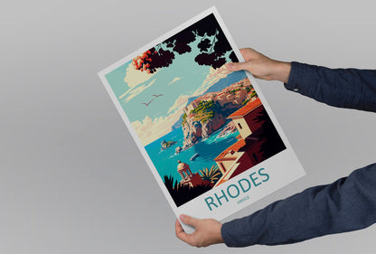 Rhodes Travel Print Wall Art Rhodes Greece Wall Hanging Home Decoration Rhodes Gift Art Lovers Wall Art Print Rhodes Greece Wall Poster Art
