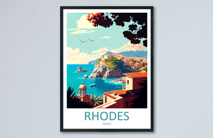 Rhodes Travel Print Wall Art Rhodes Greece Wall Hanging Home Decoration Rhodes Gift Art Lovers Wall Art Print Rhodes Greece Wall Poster Art