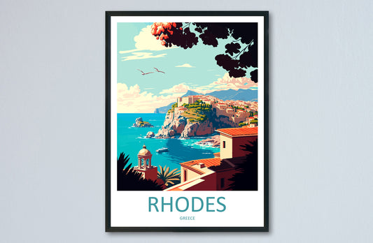 Rhodes Travel Print Wall Art Rhodes Greece Wall Hanging Home Decoration Rhodes Gift Art Lovers Wall Art Print Rhodes Greece Wall Poster Art