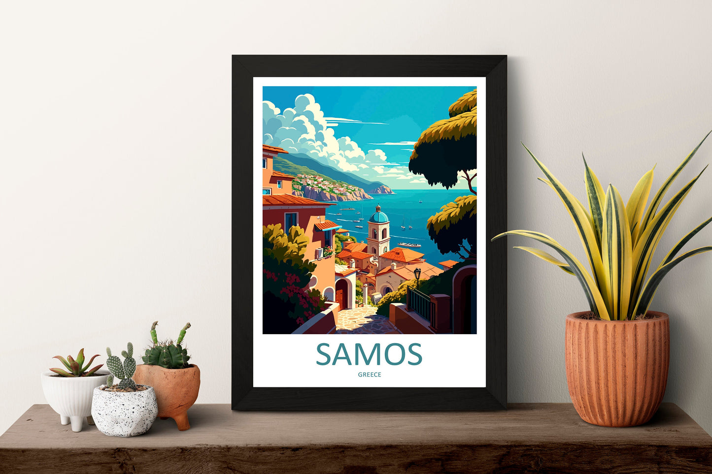 Samos Travel Print Wall Art Samos Greece Wall Hanging Home Decoration Samos Gift Art Lovers Wall Art Print Samos Greece Wall Poster Art
