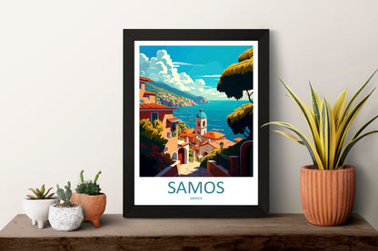Samos Travel Print Wall Art Samos Greece Wall Hanging Home Decoration Samos Gift Art Lovers Wall Art Print Samos Greece Wall Poster Art