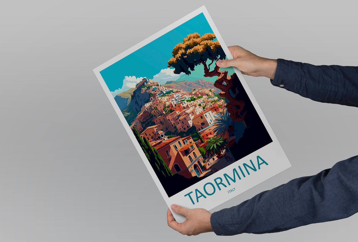 Taormina Travel Print Wall Art Taormina Wall Hanging Home Décor Taormina Gift Art Lovers Italy Art Lover Gift Taormina Print Taormina Art