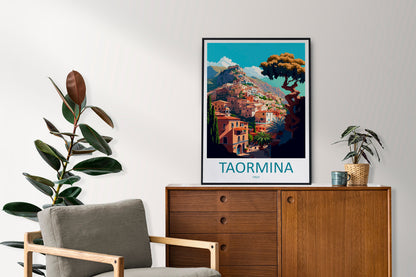 Taormina Travel Print Wall Art Taormina Wall Hanging Home Décor Taormina Gift Art Lovers Italy Art Lover Gift Taormina Print Taormina Art