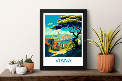 Viana Travel Print Wall Art Viana Wall Hanging Home Décor Viana Gift Art Lovers Italy Art Lover Gift Viana Print Viana Italy Art Poster