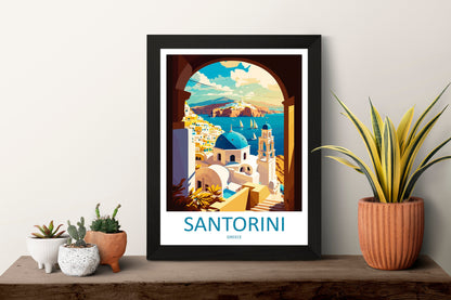 Santorini Travel Print Wall Art Santorini Greece Wall Hanging Home Decoration Santorini Gift Art Lovers Wall Art Print Santorini Greek Print