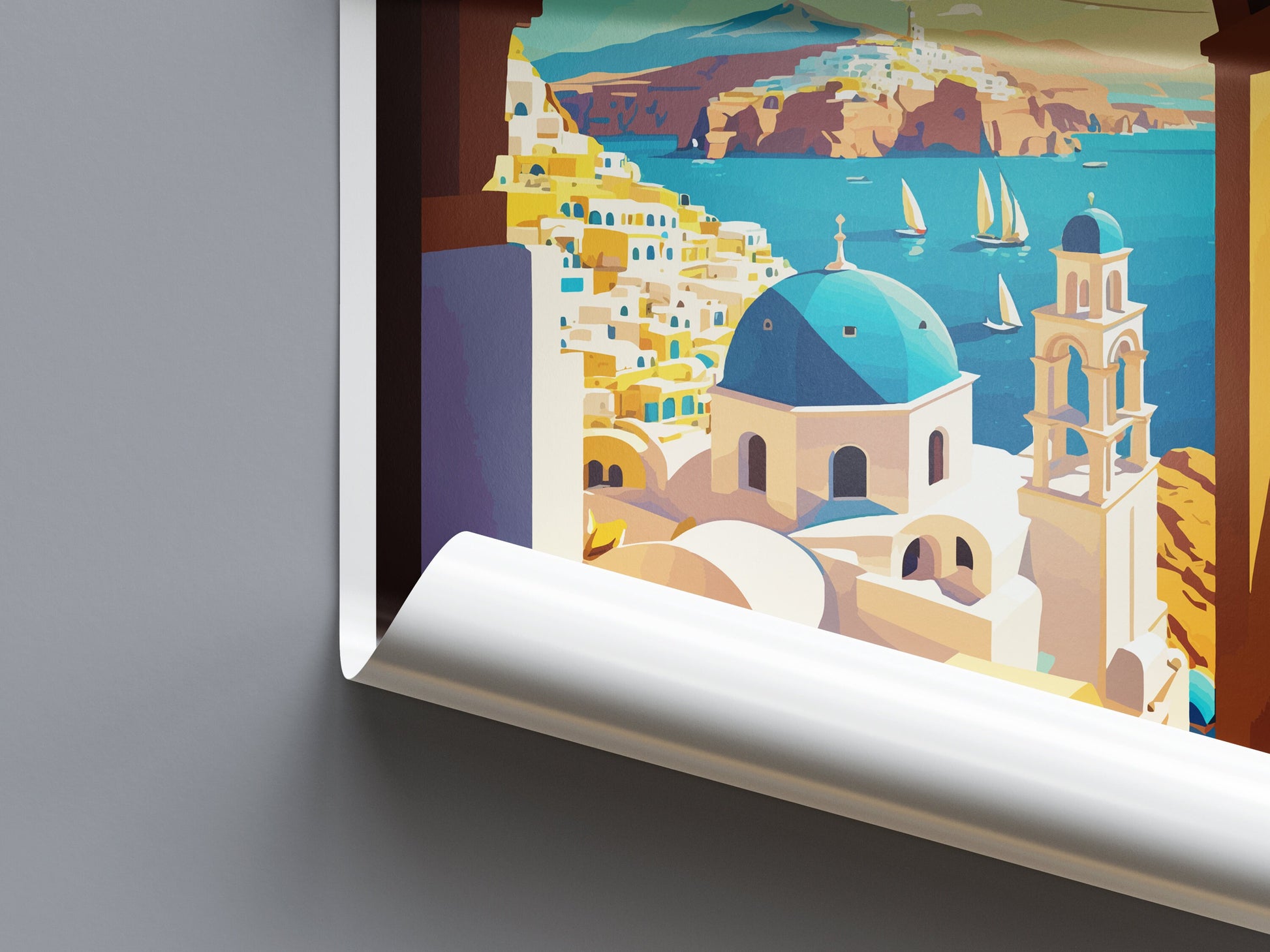Santorini Travel Print Wall Art Santorini Greece Wall Hanging Home Decoration Santorini Gift Art Lovers Wall Art Print Santorini Greek Print