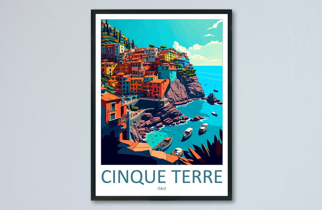 Cinque Terre Travel Print Wall Art Cinque Terre Italy Wall Hanging Home Decoration Cinque Terre Gift Art Lovers Wall Art Print Patmos Italy