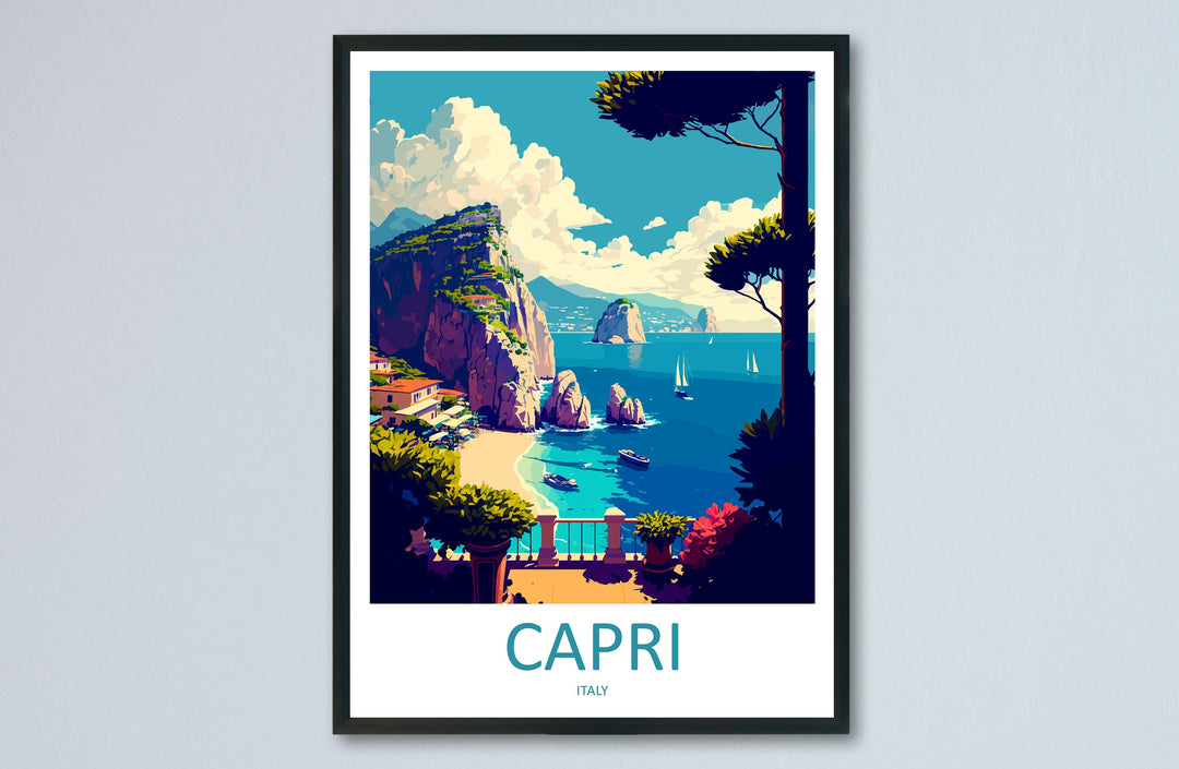 Capri Travel Print Wall Art Capri Travel Gift Wall Hanging Art Decor