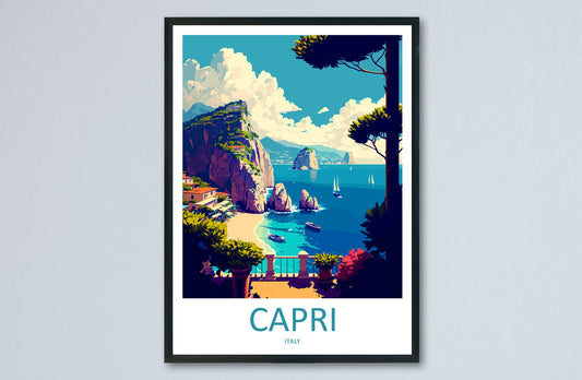 Capri Travel Print Wall Art Capri Travel Gift Wall Hanging Art Decor