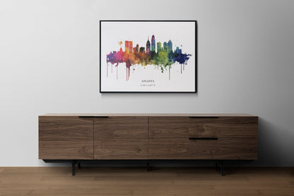 Atlanta Watercolour Skyline Print Atlanta Cityscape Atlanta Home Décor Art Print Wall Art Atlanta Print Atlanta Skyline Watercolour Poster