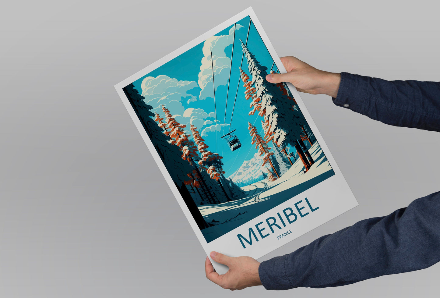 Meribel Travel Print Wall Art Meribel Wall Hanging Home Décor Meribel Gift Art Lovers Ski Art Lover Gift Meribel Print Skiing Wall Decor