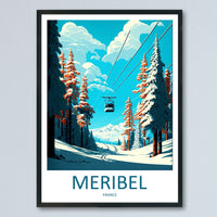 Meribel Travel Print Wall Art Meribel Wall Hanging Home Décor Meribel Gift Art Lovers Ski Art Lover Gift Meribel Print Skiing Wall Decor