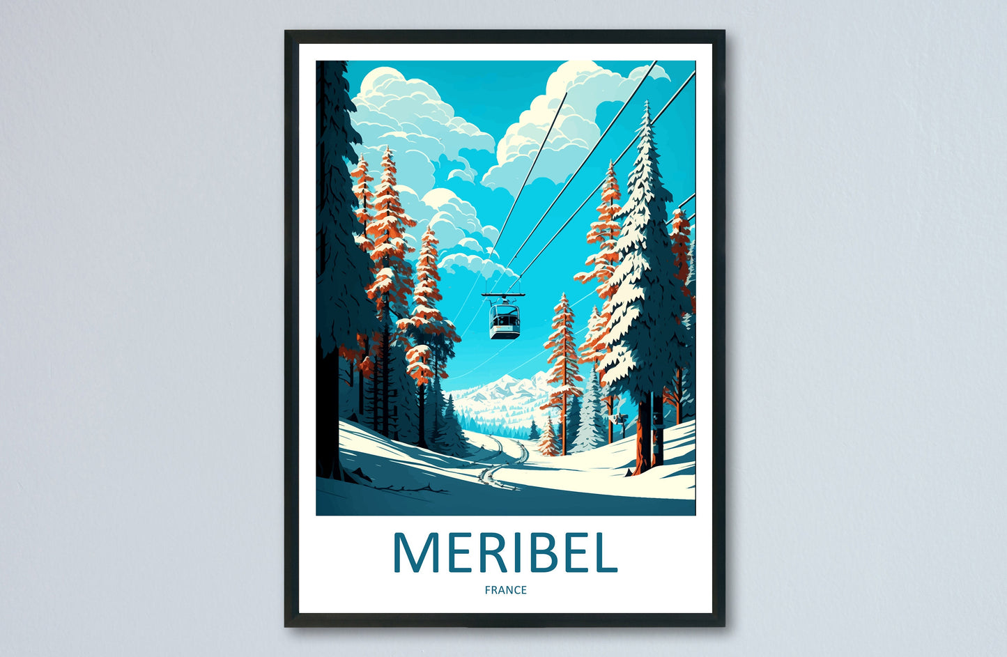 Meribel Travel Print Wall Art Meribel Wall Hanging Home Décor Meribel Gift Art Lovers Ski Art Lover Gift Meribel Print Skiing Wall Decor