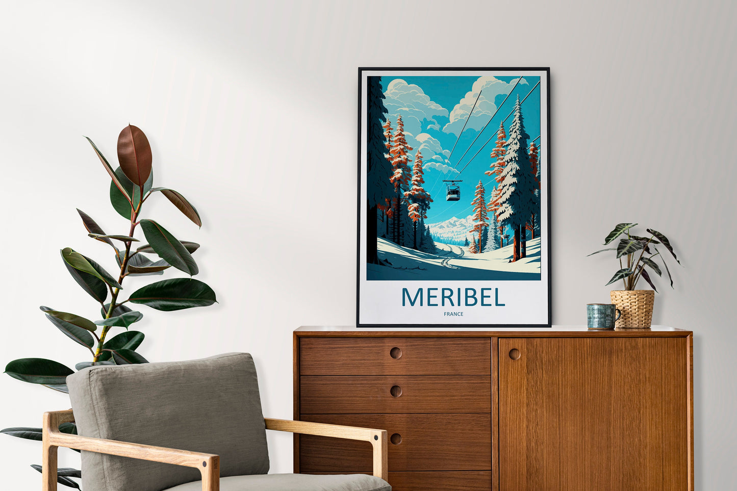 Meribel Travel Print Wall Art Meribel Wall Hanging Home Décor Meribel Gift Art Lovers Ski Art Lover Gift Meribel Print Skiing Wall Decor