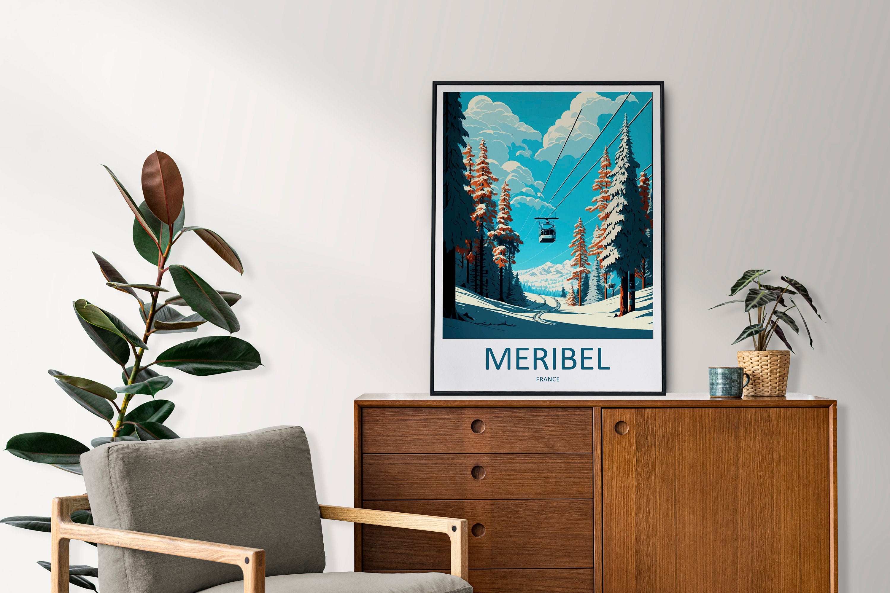 Meribel Travel Print Wall Art Meribel Wall Hanging Home Décor Meribel Gift Art Lovers Ski Art Lover Gift Meribel Print Skiing Wall Decor