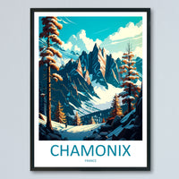 Chamonix Travel Print Wall Art Chamonix Wall Hanging Home Décor Chamonix Gift Art Lovers Ski Art Lover Gift Chamonix Print Skiing Artwork