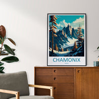 Chamonix Travel Print Wall Art Chamonix Wall Hanging Home Décor Chamonix Gift Art Lovers Ski Art Lover Gift Chamonix Print Skiing Artwork