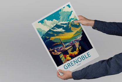 Grenoble Travel Print Wall Art Grenoble Wall Hanging Home Décor Grenoble Gift Art Lovers France Art Lover Gift Grenoble Print France Artwork