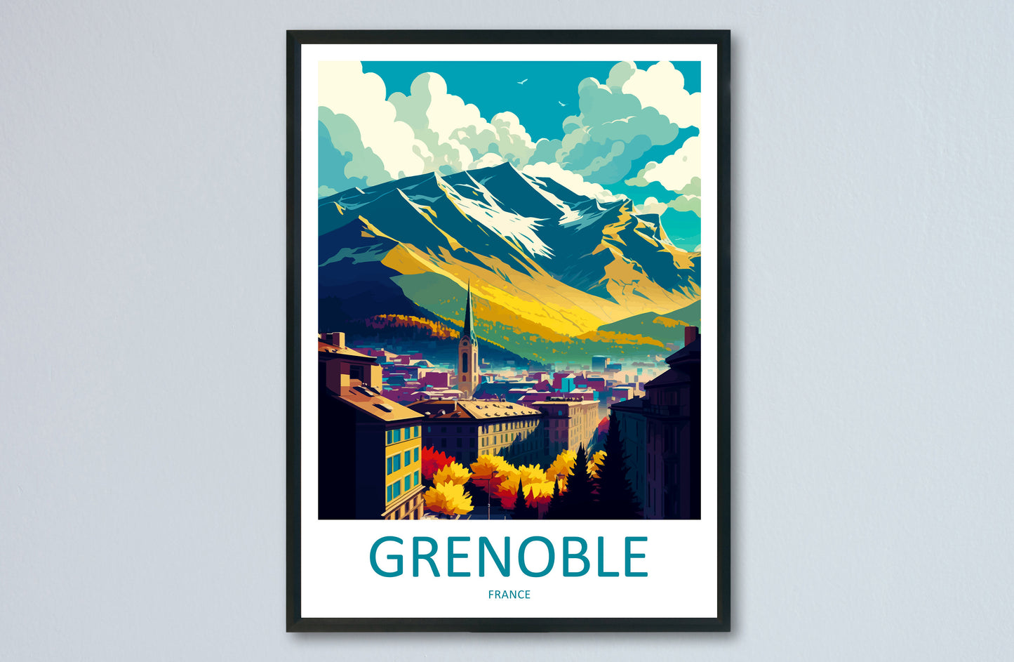 Grenoble Travel Print Wall Art Grenoble Wall Hanging Home Décor Grenoble Gift Art Lovers France Art Lover Gift Grenoble Print France Artwork