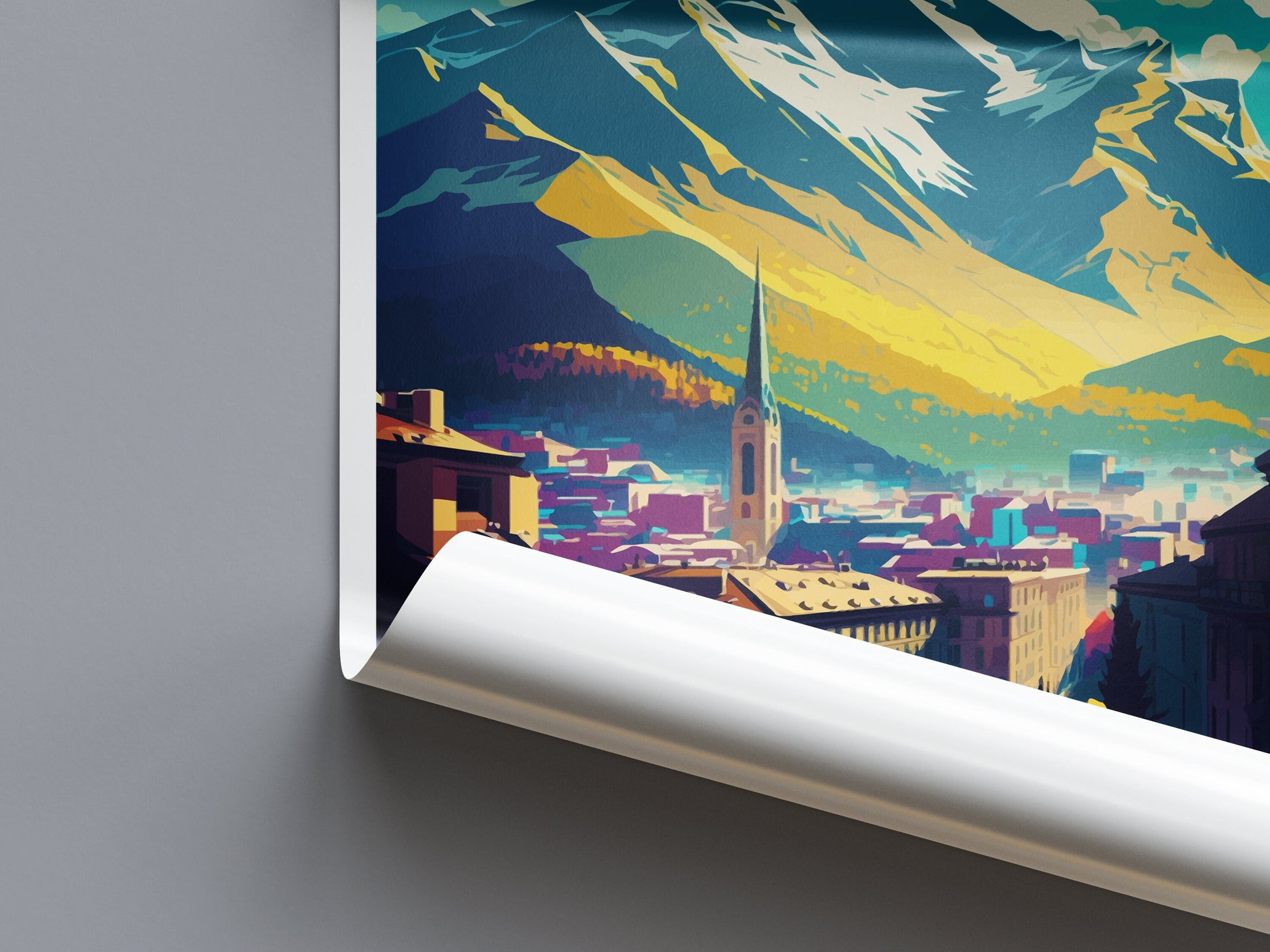 Grenoble Travel Print Wall Art Grenoble Wall Hanging Home Décor Grenoble Gift Art Lovers France Art Lover Gift Grenoble Print France Artwork