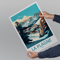 La Plagne Travel Print Wall Art La Plagne Wall Hanging Home Décor La Plagne Gift Art Lovers Ski Art Lover Gift La Plagne Print Skiing