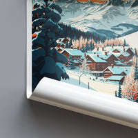 La Plagne Travel Print Wall Art La Plagne Wall Hanging Home Décor La Plagne Gift Art Lovers Ski Art Lover Gift La Plagne Print Skiing