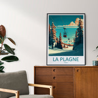 La Plagne Travel Print Wall Art La Plagne Wall Hanging Home Décor La Plagne Gift Art Lovers Ski Art Lover Gift La Plagne Print Skiing
