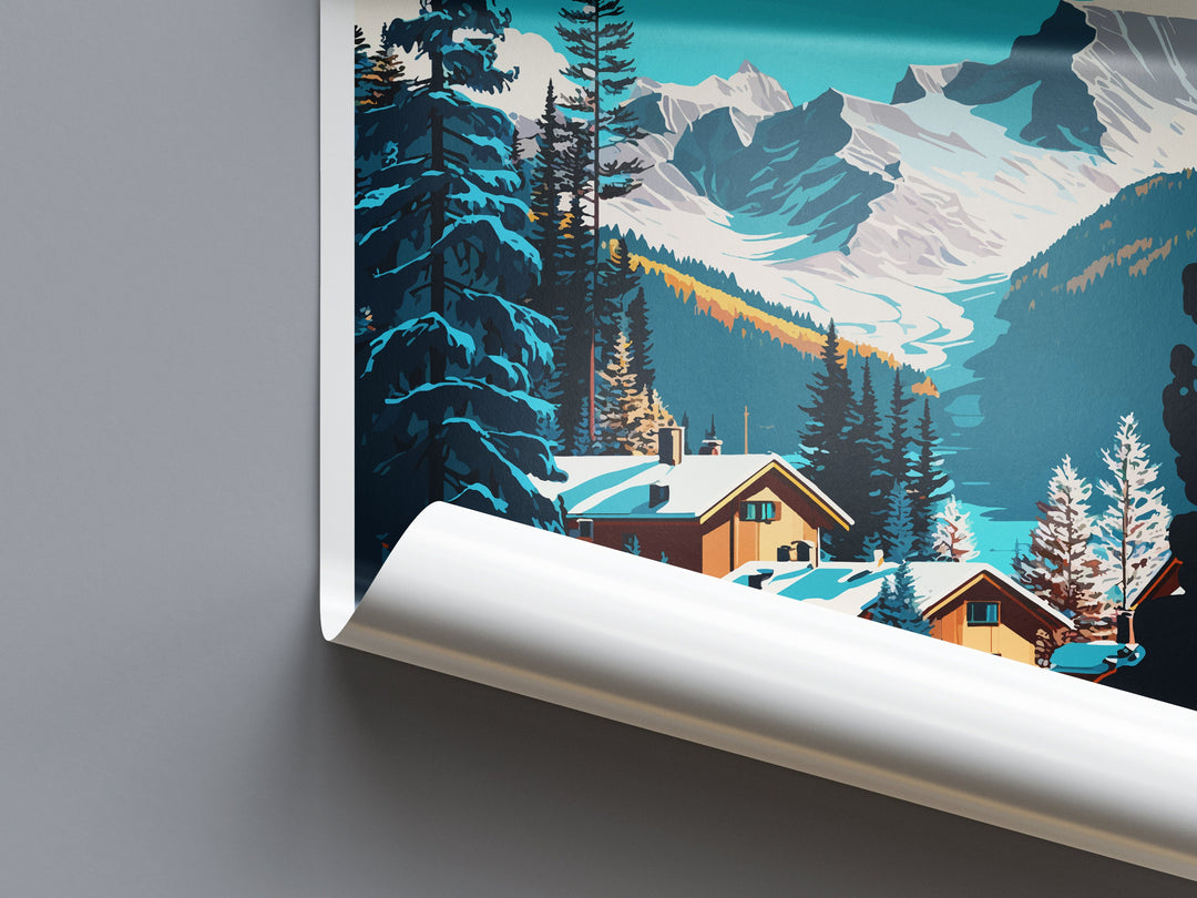 Les Arcs Travel Print Wall Art Les Arcs Wall Hanging Home Décor Les Arcs Gift Art Lovers Ski Art Lover Gift Les Arcs Print Skiing Les Arcs