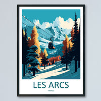 Les Arcs Travel Print Wall Art Les Arcs Wall Hanging Home Décor Les Arcs Gift Art Lovers Ski Art Lover Gift Les Arcs Print Skiing Les Arcs