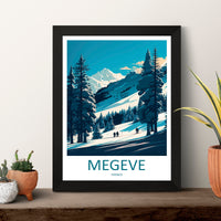 Megeve Travel Print Wall Art Megeve Wall Hanging Home Décor Megeve Gift Art Lovers Ski Art Lover Gift Les Arcs Print Skiing Megeve Ski Art