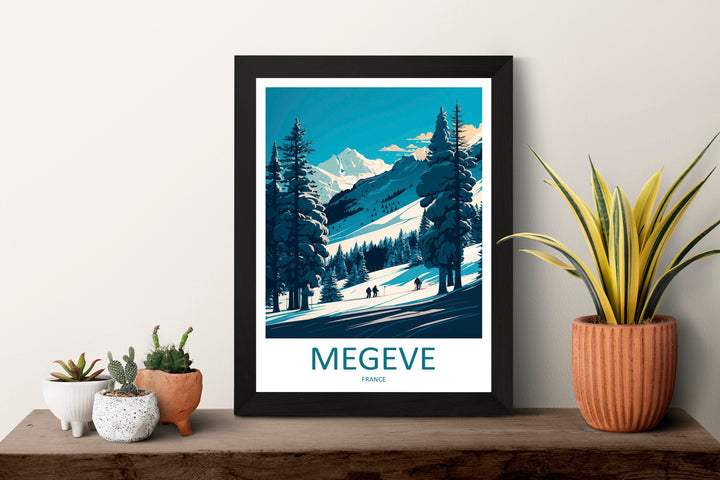 Megeve Travel Print Wall Art Megeve Wall Hanging Home Décor Megeve Gift Art Lovers Ski Art Lover Gift Les Arcs Print Skiing Megeve Ski Art