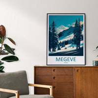 Megeve Travel Print Wall Art Megeve Wall Hanging Home Décor Megeve Gift Art Lovers Ski Art Lover Gift Les Arcs Print Skiing Megeve Ski Art
