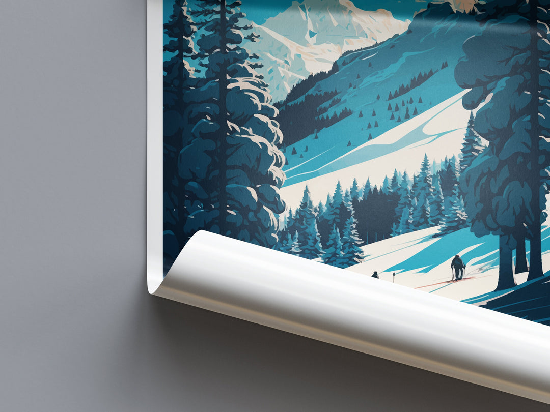Megeve Travel Print Wall Art Megeve Wall Hanging Home Décor Megeve Gift Art Lovers Ski Art Lover Gift Les Arcs Print Skiing Megeve Ski Art