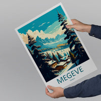 Megeve Travel Print Wall Art Megeve Wall Hanging Home Décor Megeve Gift Art Lovers Ski Art Lover Gift Les Arcs Print Skiing Megeve Ski Art