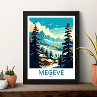 Megeve Travel Print Wall Art Megeve Wall Hanging Home Décor Megeve Gift Art Lovers Ski Art Lover Gift Les Arcs Print Skiing Megeve Ski Art