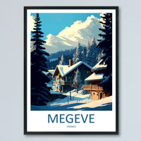 Megeve Travel Print Wall Art Megeve Wall Hanging Home Décor Megeve Gift Art Lovers Ski Art Lover Gift Les Arcs Print Skiing Megeve Ski Art