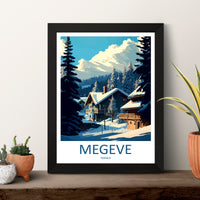 Megeve Travel Print Wall Art Megeve Wall Hanging Home Décor Megeve Gift Art Lovers Ski Art Lover Gift Les Arcs Print Skiing Megeve Ski Art