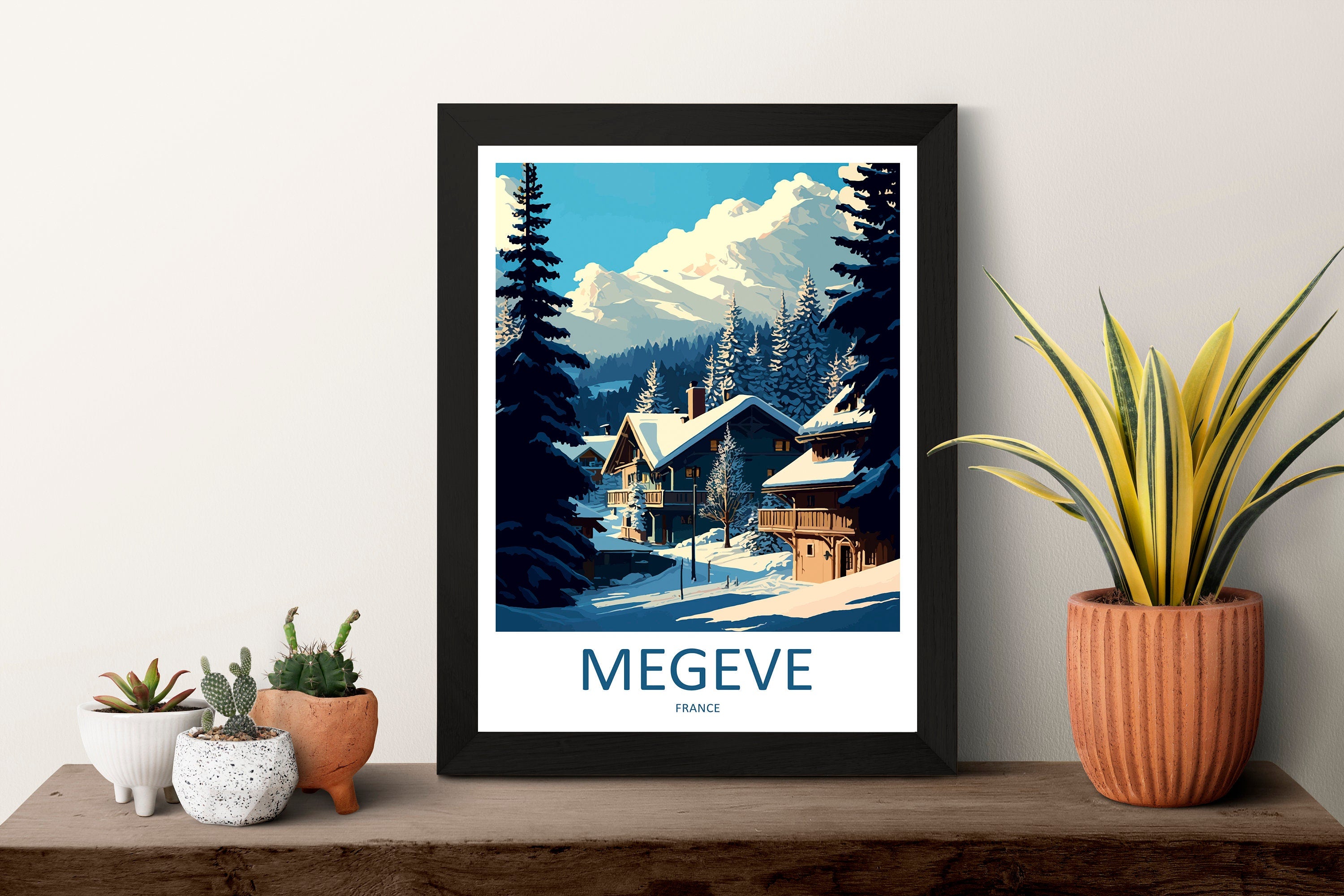 Megeve Travel Print Wall Art Megeve Wall Hanging Home Décor Megeve Gift Art Lovers Ski Art Lover Gift Les Arcs Print Skiing Megeve Ski Art