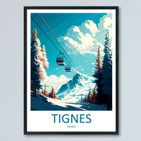 Tignes Travel Print Wall Art Tignes Wall Hanging Home Décor Tignes Gift Art Lovers Ski Art Lover Gift Tignes Print Skiing Tignes Ski Art