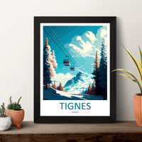 Tignes Travel Print Wall Art Tignes Wall Hanging Home Décor Tignes Gift Art Lovers Ski Art Lover Gift Tignes Print Skiing Tignes Ski Art