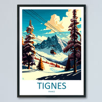 Tignes Travel Print Wall Art Tignes Wall Hanging Home Décor Tignes Gift Art Lovers Ski Art Lover Gift Tignes Print Skiing Tignes Ski Art