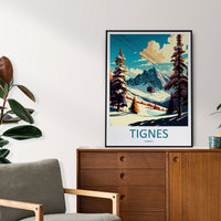 Tignes Travel Print Wall Art Tignes Wall Hanging Home Décor Tignes Gift Art Lovers Ski Art Lover Gift Tignes Print Skiing Tignes Ski Art