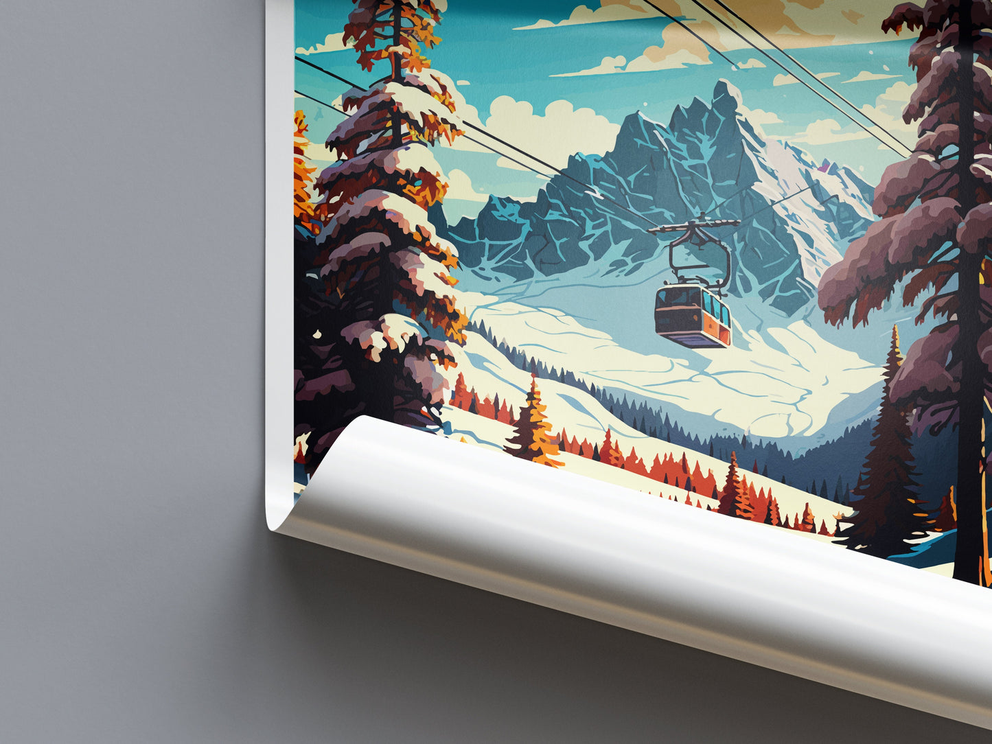 Tignes Travel Print Wall Art Tignes Wall Hanging Home Décor Tignes Gift Art Lovers Ski Art Lover Gift Tignes Print Skiing Tignes Ski Art