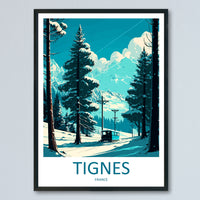 Tignes Travel Print Wall Art Tignes Wall Hanging Home Décor Tignes Gift Art Lovers Ski Art Lover Gift Tignes Print Skiing Tignes Ski Art