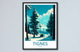 Tignes Travel Print Wall Art Tignes Wall Hanging Home Décor Tignes Gift Art Lovers Ski Art Lover Gift Tignes Print Skiing Tignes Ski Art