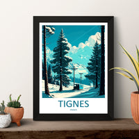 Tignes Travel Print Wall Art Tignes Wall Hanging Home Décor Tignes Gift Art Lovers Ski Art Lover Gift Tignes Print Skiing Tignes Ski Art