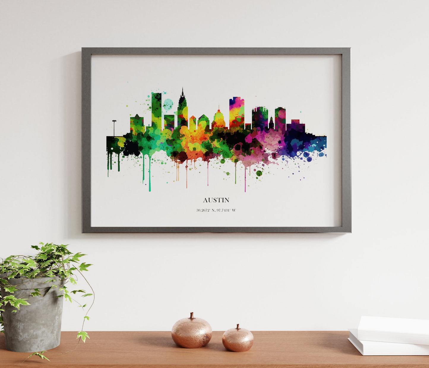 Austin Watercolour Skyline Print Austin Cityscape Austin Home Décor Art Print Wall Art Austin Print Austin Skyline Watercolour Poster Art