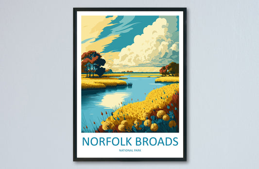 Norfolk Broads Travel Print Wall Art Norfolk Broads Wall Hanging Home Decoration National Park Gift Art Lovers Wall Art Print Norfolk Broads