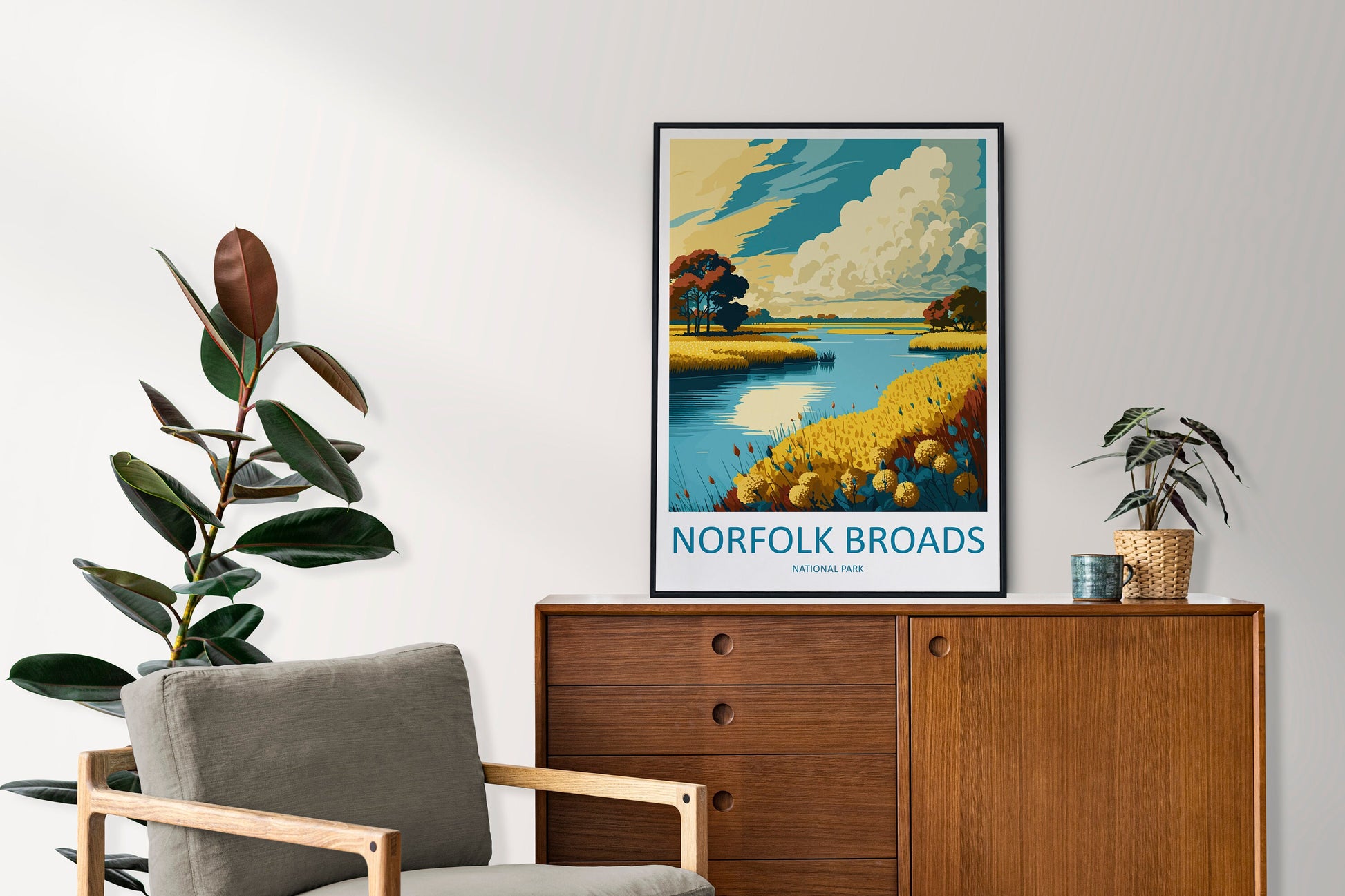 Norfolk Broads Travel Print Wall Art Norfolk Broads Wall Hanging Home Decoration National Park Gift Art Lovers Wall Art Print Norfolk Broads