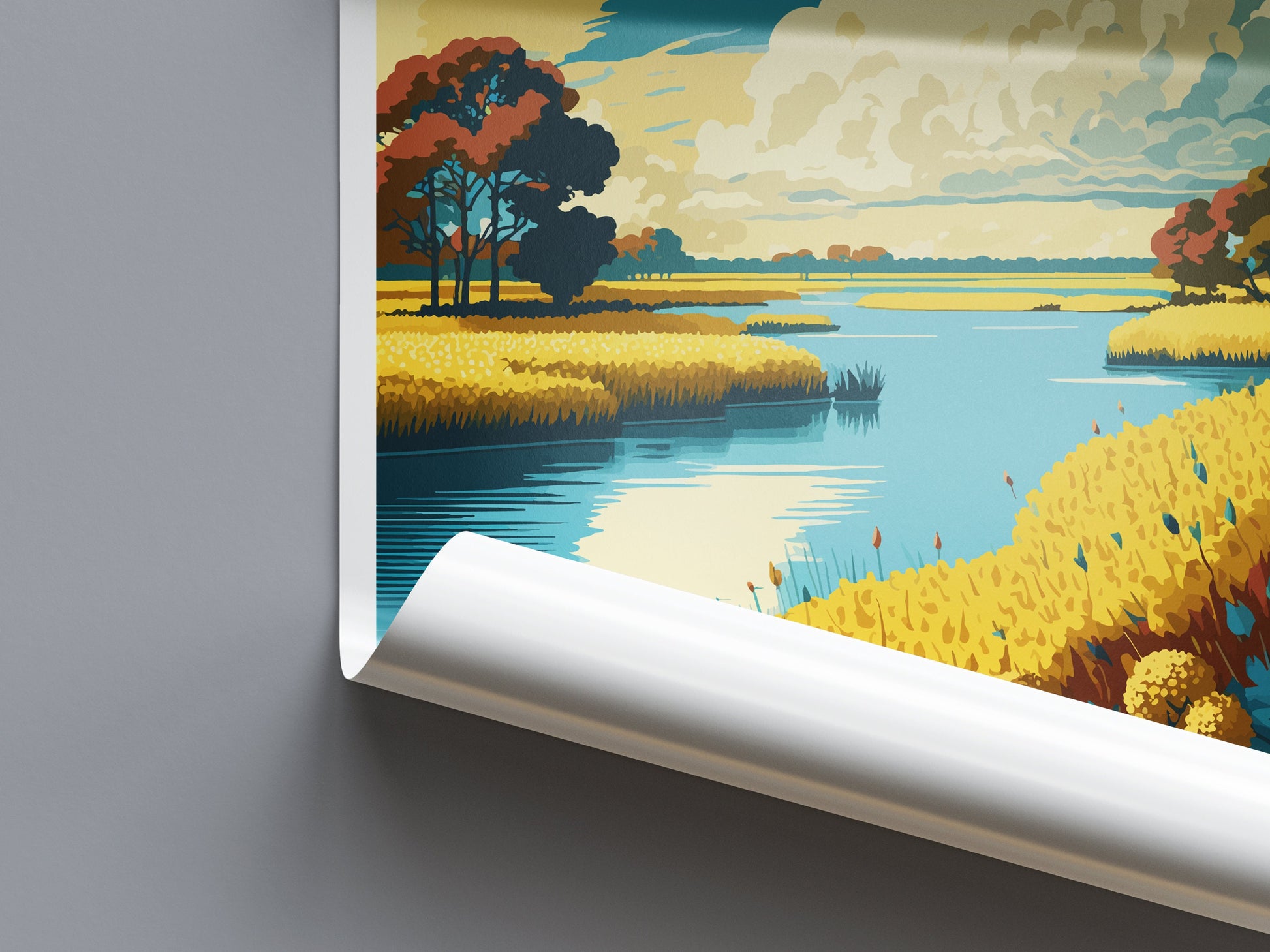 Norfolk Broads Travel Print Wall Art Norfolk Broads Wall Hanging Home Decoration National Park Gift Art Lovers Wall Art Print Norfolk Broads